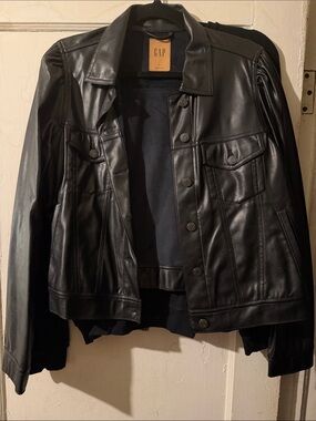 GAP Black Faux Leather Jacket